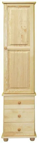 Schrank schmal, Kiefer massiv Vollholz natur - Abmessung 195 x 45 x 42 cm Abbildung