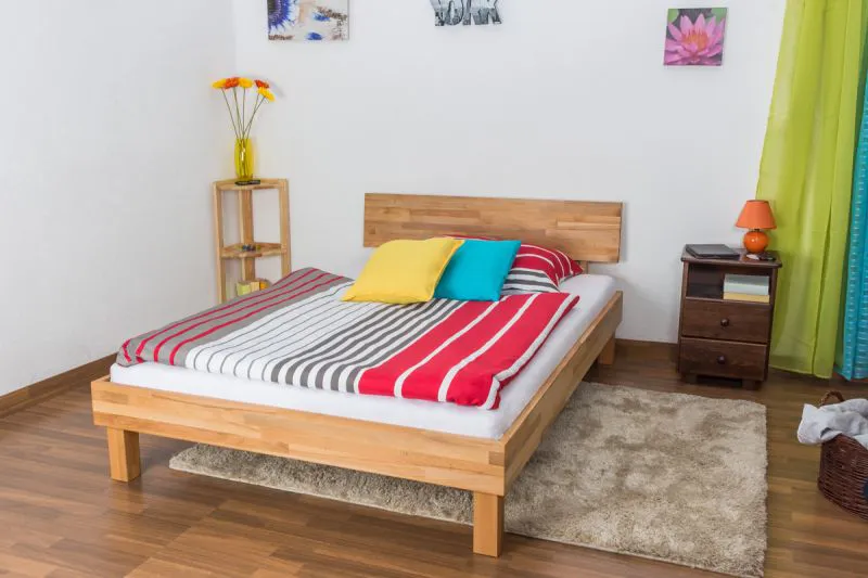 Jugendbett Wooden Nature 02 Kernbuche massiv geölt  - Liegefläche 140 x 200 cm (B x L) 