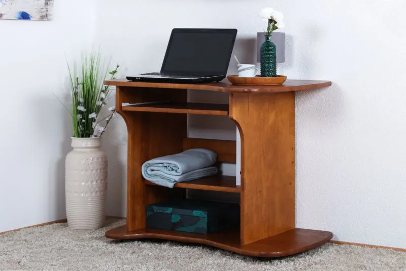 Schreibtisch Kiefer massiv Vollholz Eichefarben Rustikal Junco 197 - Abmessungen: 75 x 100 x 60 cm (H x B x T)