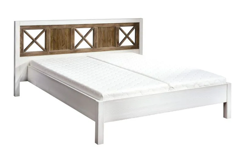 Doppelbett "Kilkis" Kiefer altweiß 38 - Liegefläche: 180 x 200 cm (B x L)