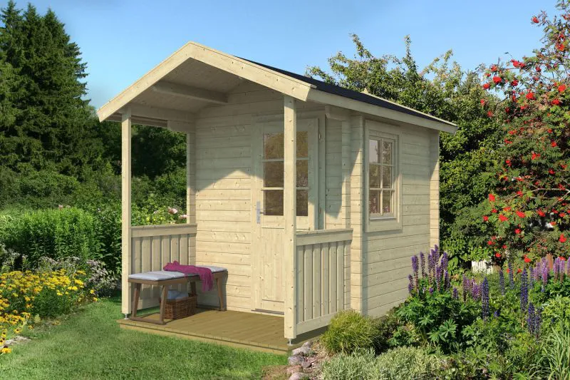 Saunahaus Meßnerin inkl. Fußboden - 40 mm Blockbohlenhaus, Grundfläche: 6,2 m², Satteldach