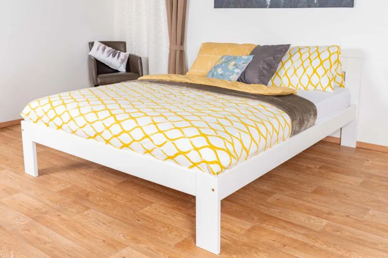 Elegantes Doppelbett Kiefer Vollholz 75, Gästebett inkl. Lattenrost, Liegefläche 160 x 200 cm, hohe Holzqualität, langlebig und robust, einfache Montage