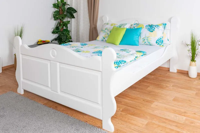 Elegantes Doppelbett Kiefer Vollholz 91, Gästebett inkl. Lattenrost, Matratzenmaße 160 x 200 cm, professionelle Verarbeitung, einfache Montage, stabil