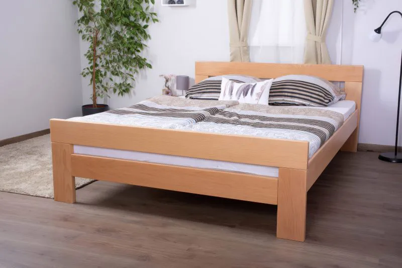 Doppelbett "Easy Premium Line" K6 in Überlänge,160 x 220 cm Buche Vollholz massiv Natur