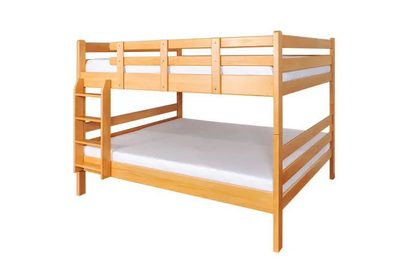Jugend-Doppelstockbett 160 x 200 cm | Massivholz: Buche | Natur Lackiert | umbaubar in 2 Einzelbetten | Premium-Qualität | inkl. Rollroste Abbildung