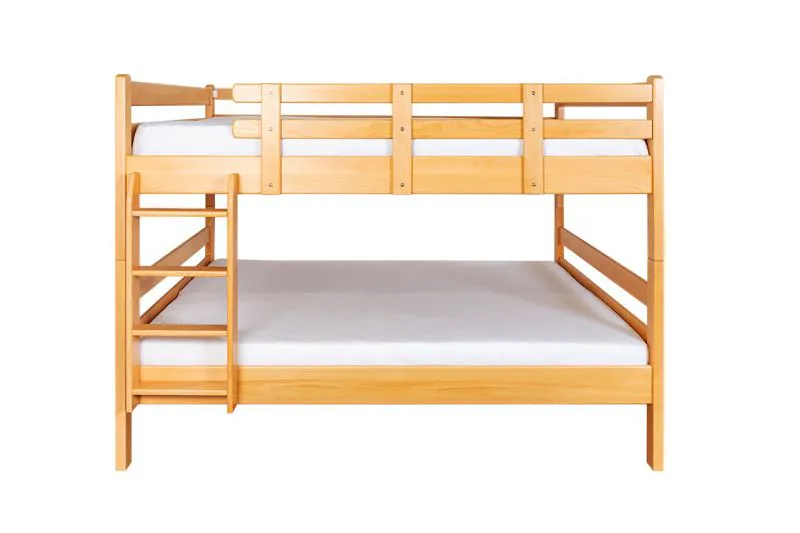 Großes Stockbett für Jugendliche 160 x 200 cm | Massivholz: Buche | Natur Lackiert | umbaubar in 2 Einzelbetten | inkl. Rollroste Abbildung