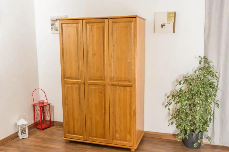 Kleiderschrank massiv, Farbe: Erle 190x120x60 cm Abbildung