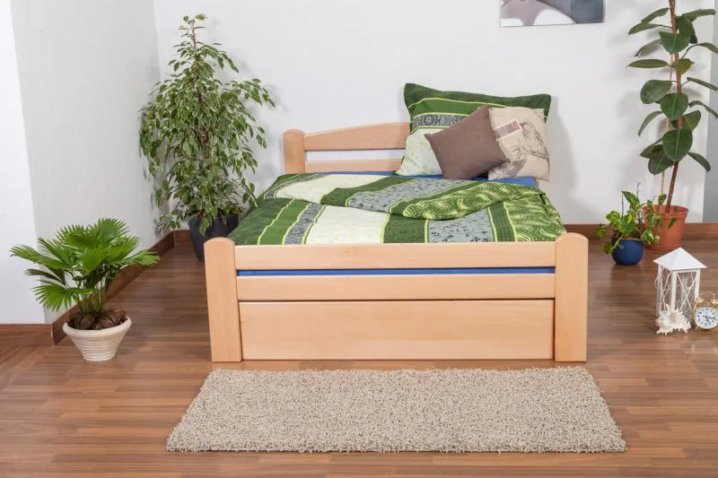 Bett 140 x 200 cm Buche massiv Natur Abbildung