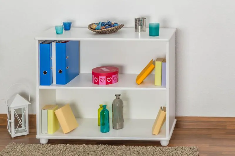Regal - 100 cm breit, Kiefer Holz-Massiv, Farbe: Weiß Abbildung
