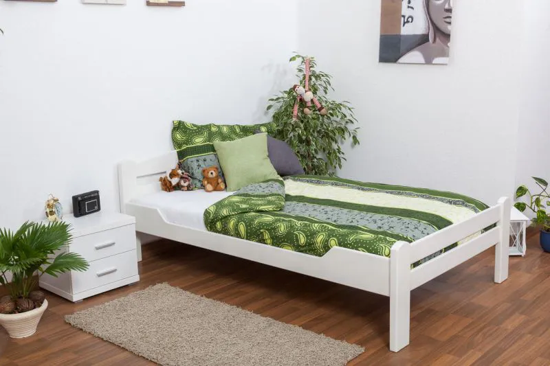 Weißes Buche Bettgestell 120 x 200 cm Weiß Abbildung