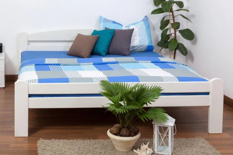 Bettgestell Buche 180 x 200 cm Weiß Abbildung