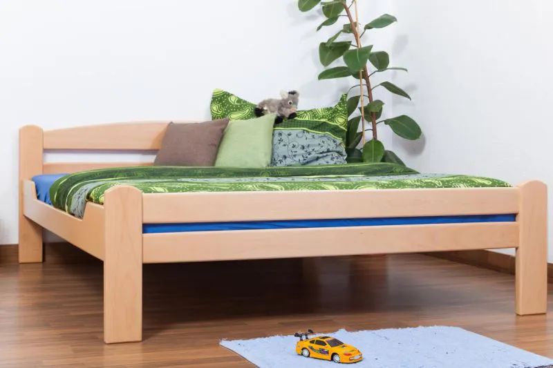 Buche Massivholz Bettgestell 160 x 200 cm Natur Abbildung