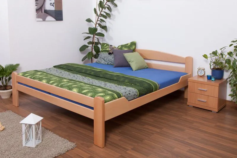 Buche Massivholz Bettgestell 180 x 200 cm Natur Abbildung