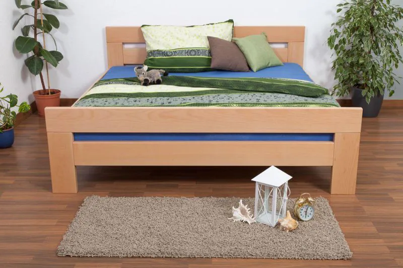Buche Holzbett 180 x 200 cm Natur Abbildung