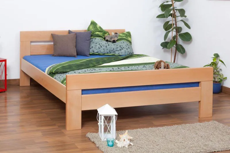 Buche Bettgestell 160 x 200 cm Natur Abbildung