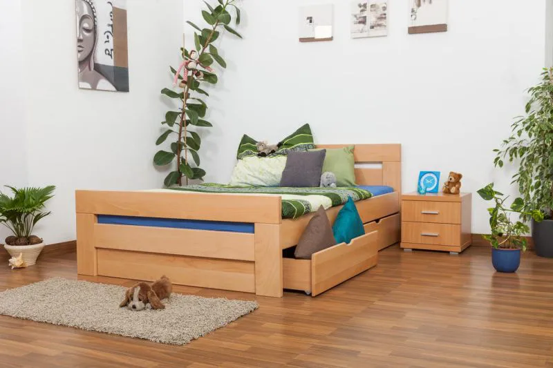 Bett 140 x 200 cm Buche Natur Abbildung