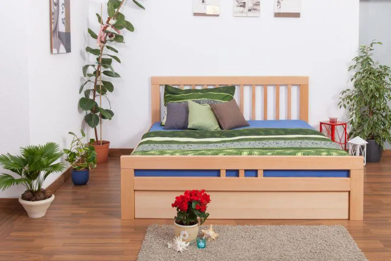 Buche Holzbett 180 x 200 cm Natur Abbildung