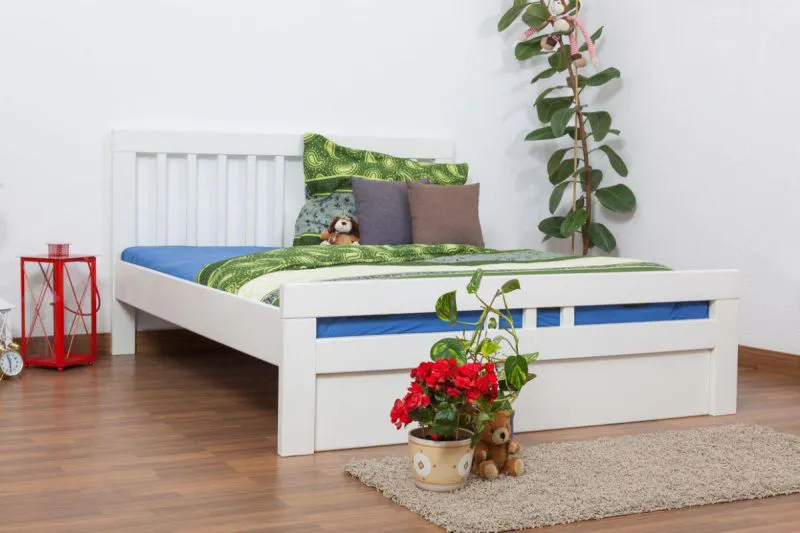 Holzbett Buche 160 x 200 cm Weiß Abbildung