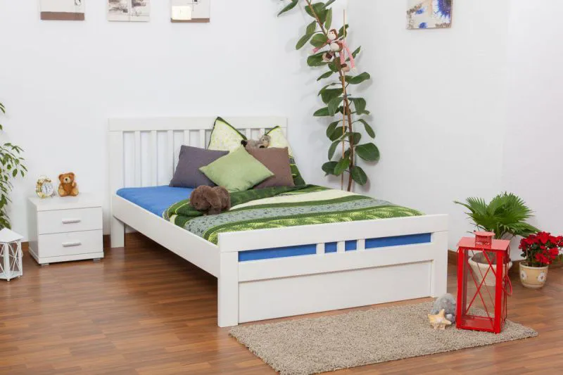 Holzbett Buche 140 x 200 cm Weiß Abbildung