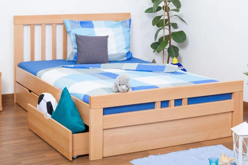 Buche Holzbett 140 x 200 cm Natur Abbildung
