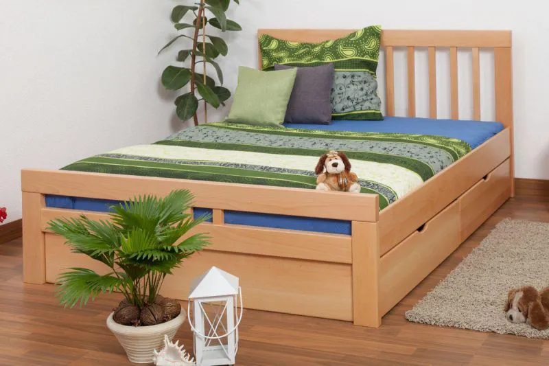 Buche Holzbett 160 x 200 cm Natur Abbildung
