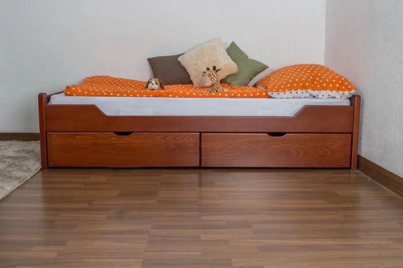 Schubladenbett Buche 90 x 200 cm Kirsche Abbildung