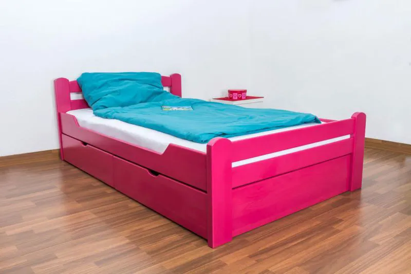 Bett Buche 120 x 200 cm Rosa Abbildung