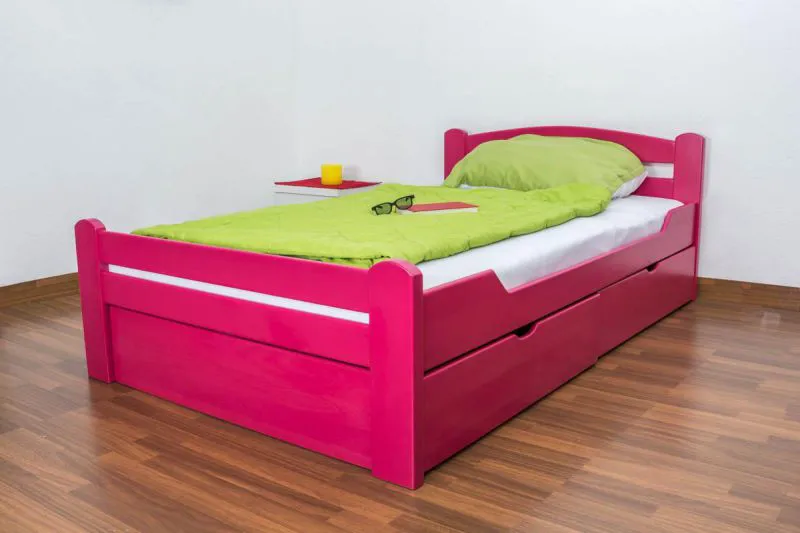 Bett Buche massiv 120 x 200 cm Rosa Abbildung