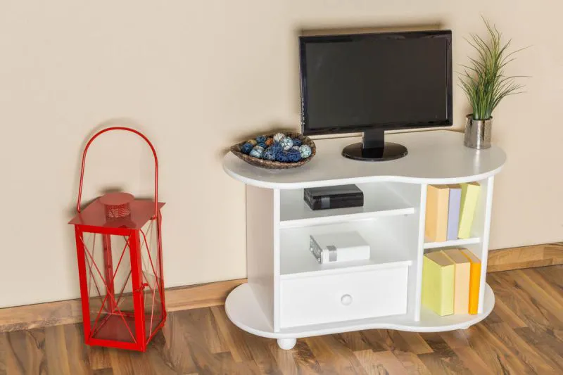 TV-Unterschrank Massivholz Farbe: Weiß 60x96x48 cm Abbildung