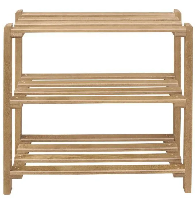 Schuhregal Kiefer Holz massiv, Farbe: Natur 70x58x26 cm Abbildung