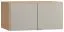 Aufsatz für zweitürigen Kleiderschrank Nanez 13, Farbe: Eiche / Grau - Abmessungen: 45 x 93 x 57 cm (H x B x T)