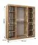 Schiebetürenschrank / Kleiderschrank Jan 04A, Farbe: Schwarz / Eiche Sonoma - Abmessungen: 200 x 180 x 62 cm ( H x B x T)