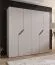 Kleiderschrank | 4-Türig | Farbe: Kaschmir | 2 Fächer | 2 Kleiderstangen | Griffe: Schwarz | Soft-Close-Funktion | Maße: 200 x 52 x 202 cm | ABS-Kanten