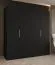 Kleiderschrank / Drehtürenschrank Korab 29, Farbe: Schwarz, zwei Kleiderstangen, 2 Meter breit, Griffe: Kaschmir, zwei Fächer, Soft-Close-Funktion