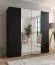 Drehtürenschrank | 2 Spiegeltüren | Farbe: Schwarz | 2 Fächer | Soft-Close | 2 Kleiderstangen | Griffe: Kaschmir | Maße: 200 x 52 x 202 cm | Kleiderschrank | ABS-Kanten
