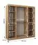Kleiderschrank / Schiebetürenschrank Lagginhorn 15, Farbe: Schwarz, eine Spiegeltür, 1,8 Meter breit, 10 Fächer, Aluminiumschienen, zwei Kleiderstangen