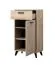 Schuhschrank mit einer Schublade Vracar 09, Farbe: Eiche Grau, drei Fächer, eine Tür, ABS-Kanten, Maße: 100,5 x 53,5 x 35 cm, Griffe & Beine: Schwarz