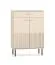 Garderobe Komplett - Set E Petkula, 6-teilig, mit modernen Lamellen Design, Farbe: Beige hell, Soft-Close Funktion, ABS-Kantenschutz