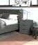 Schlafzimmer - Set B Kule, 4-teilig, einfaches und modernes Design, Farbe: Graphitgrau, ein Kleiderschrank mit einer Spiegeltür, eine Kommode und zwei Nachtkommoden