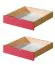Schublade für Kinderbett / Jugendbett Milo 30, Farbe: Natur / Rosa, massiv - Abmessungen: 15 x 86 x 78 cm (H x B x T)