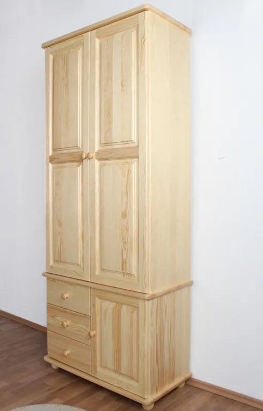 Schrank Kiefer Massivholz natur - Abmessung: 195 x 84 x 42 cm (H x B x T) Abbildung
