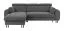 Ecksofa Lummen 01, Farbe: Grau - Abmessungen: 98 x 252 x 171 cm (H x B x T) - Ottomane: Links
