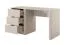 Schreibtisch | Beige | 3 Schubladen | 140 x 55 x 76 cm | Griffe: Metall | ABS-Kanten | modernes Lamellen Design | für Büro