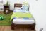 Kinderbett / Jugendbett Kiefer Vollholz massiv Nussfarben A5, inkl. Lattenrost - Abmessung 90 x 200 cm