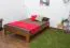 Kinderbett / Jugendbett  Kiefer Vollholz massiv Eichefarben A10, inkl. Lattenrost - Abmessung 120 x 200 cm