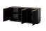 Wohnzimmer - Set A Finghall, 3-teilig, Farbe: Schwarz, Soft-Close-Funktion, ABS-Kantenschutz, ein TV-Unterschrank, ein Highboard und ein Sideboard