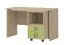 Kinderzimmer - Schreibtisch Benjamin 29, Farbe: Buche / Olive - 76 x 125 x 60 cm (H x B x T)