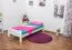 Bettrahmen für Kinder / Kinderbett 120 x 200 cm | Massivholz: Kiefer | Weiß Lackiert | inkl. Rollrost Abbildung