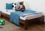 Bettrahmen für Kinder / Kinderbett 90 x 200 cm | Massivholz: Kiefer | Nuss Lackiert | inkl. Rollrost Abbildung