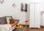 Kleiderschrank | 2 Drehtüren | 2 Schubladen | 1 Fach | mit Kleiderstange | 80 cm breit | Massivholz | Farbe: Weiß Abbildung